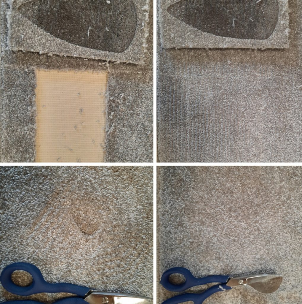 Carpet repair and re-dye
